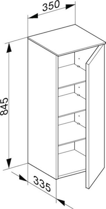 Produktbild Keuco Mittelschrank ROYAL REFLEX 350x835x335mm Ans re titan