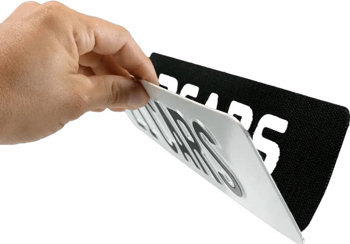 Produktbild 21cars Klett Wechselschild Nummernschild Kennzeichenhalter | Rahmenlos (Hochformat)
