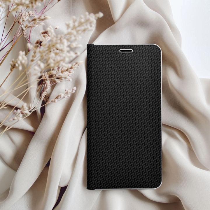 Actual product image OEM Book case LUNA Book Carbon for IPHONE 15 black (Apple iPhone 15)
