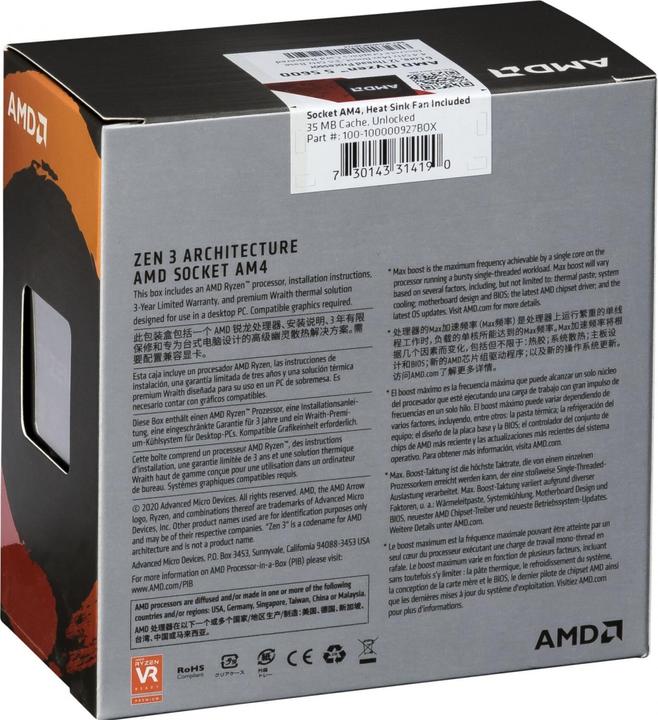 Produktbild AMD Ryzen 5 5600 (AM4, 3.50 GHz, 6 -Core)
