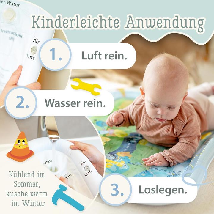 Produktbild Freudeskind TummyTime Wassermatte Baustelle XXL (80 x 60 cm)