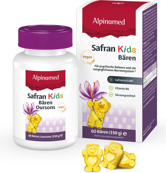 Actual product image Alpinamed Saffron Kids Bears (60 Piece, Pills, 228 g)