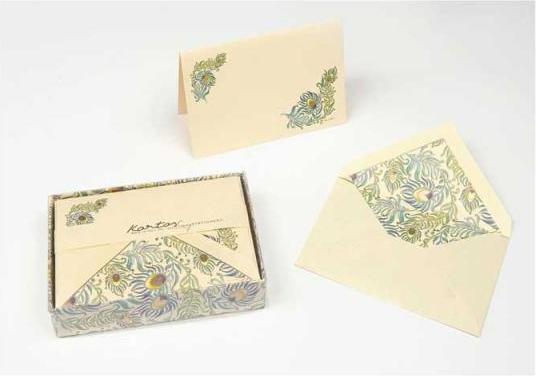 Kartos Card box Peacock 9,5x14,5cm set of 10 in (10 pcs.)