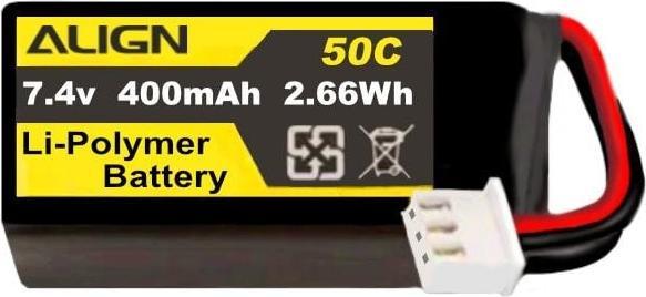 Produktbild Align RC-Akku LiPo 400 mAh 7.4 V 50C für T-Rex T15 (7.40 V, 400 mAh)