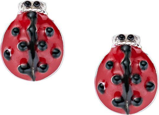Amen Junior Red Ladybug Ohrstecker (Silber 925, Emaille)