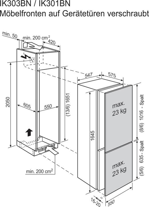 Nährwerte und Zutaten Electrolux IK303BNL (254 l)