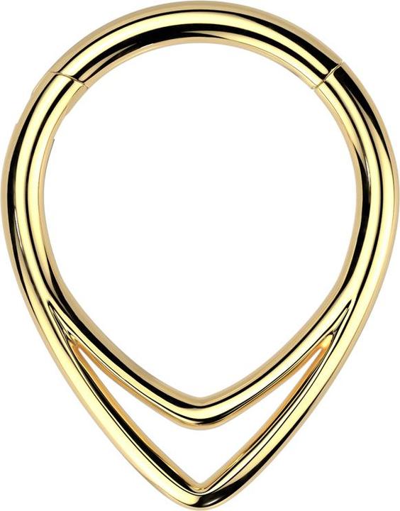 Actual product image Star Piercing Micro segment ring hinged gold-plated two angles (Titanium G23)