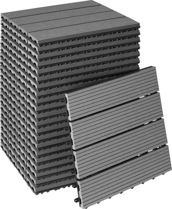tectake Set Terrassenfliesen (22 x, 31 x 31 cm)