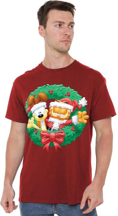Immagine prodotto Garfield Maglietta Natale Corona di Fiori Uomo (XL)