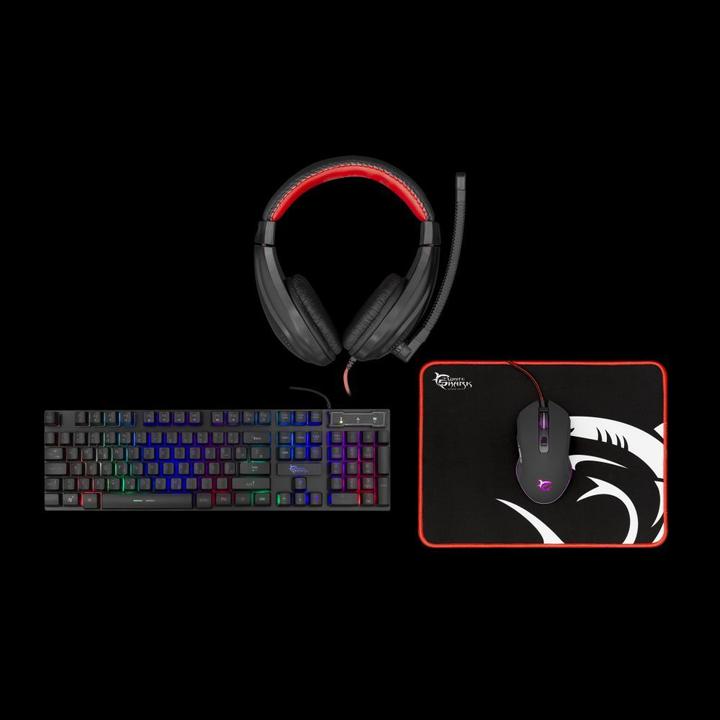 Actual product image White Shark Gaming keyboard with mouse and headphones Comanche 3, With backlight, US layout (US, Cable)