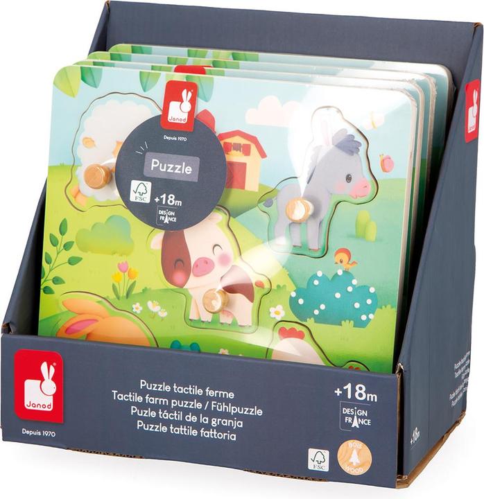 Actual product image Janod Farm tactile puzzle (5 pieces)