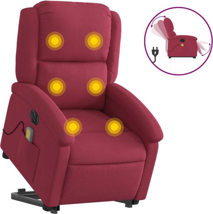 Immagine prodotto VidaXL Poltrona massaggiante con ausilio per la risalita, elettrica e in velluto