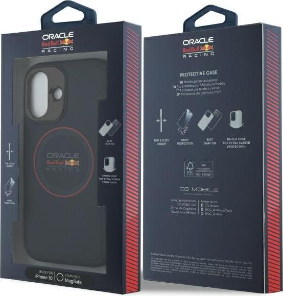 Image du produit Red Bull RBHMP16S24PUILVR iPhone 16 6.1" hardcase granatowy/navy Leather Red Ring MagSafe (Apple iPhone 16)