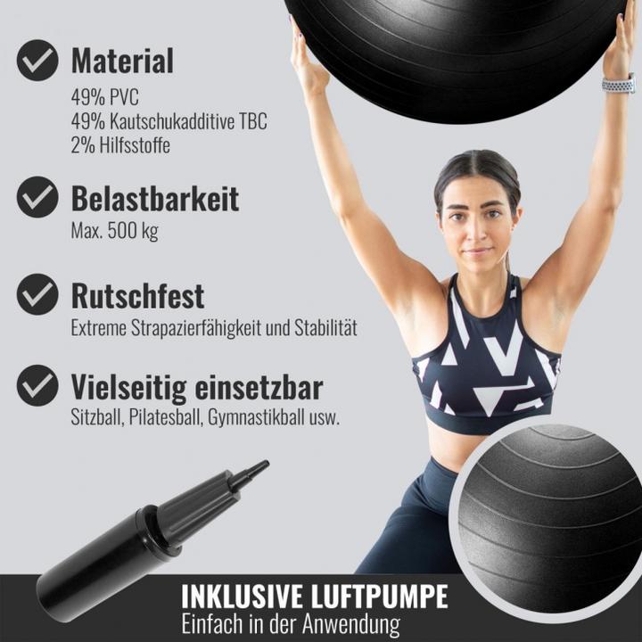 Image du produit Gorilla Sports Ballon d'exercice (75 cm)