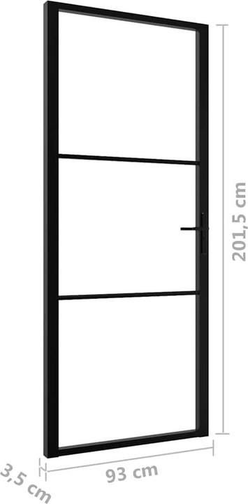 Produktbild Diverse Hardware Innentür ESG Glas und Aluminium 93x201,5 cm Schwarz