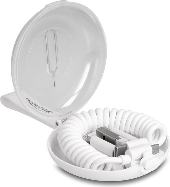 Delock Câble de données et de charge USB 5 en 1 et adaptateur Set PD 3.0 60 W blanc (0.10 m, USB 2.0)