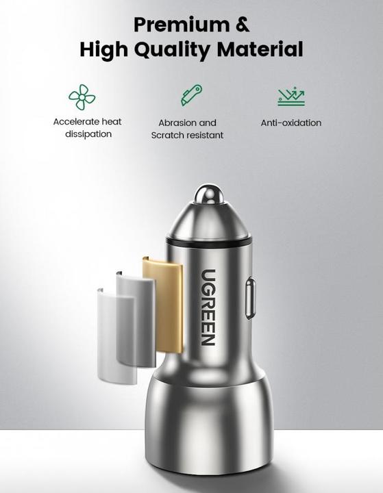 Immagine prodotto Ugreen Caricatore da auto doppio USB QuickCharge 3.0 36 Watt