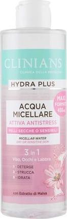 Actual product image Clinians Hydra Plus Micellar Anti-Stress Water with Malva Extract for Dry or Sensitive Skin 400ml (Micelle water, 400 ml)