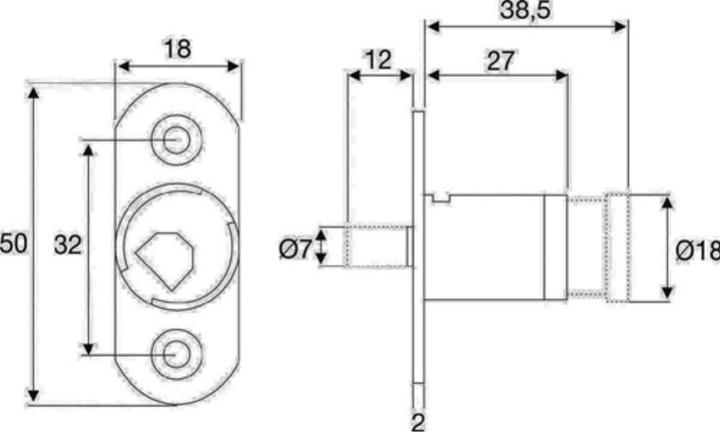 Image du produit BMB Serrure à poussoir Système 600 à combinaisons multiples gauche / droite, cylindre intérieur inclus