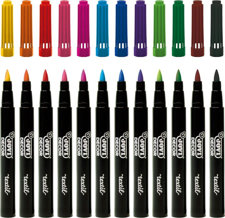 Actual product image Jovi Textile marker Jovidecor textile PU=12 pieces assorted colours (12 colours, 4.80 mm, 12 x)