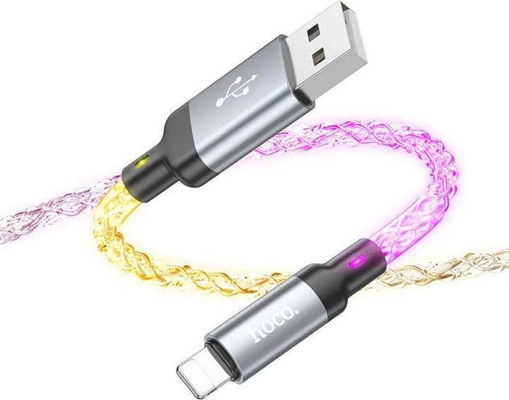 Produktbild Hoco Cable cable USB A to Lightning 2,4A U112 1 m gray (1 m, USB 3.0, 18 W)