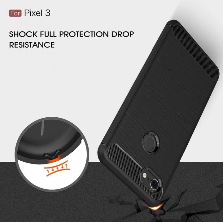 Produktbild Screenguard Google Pixel 3 Hülle Carbon Brushed Soft TPU (Google Pixel 3)