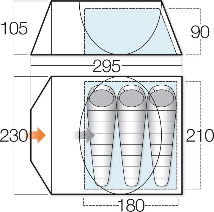 Produktbild Vango Pop 300 DLX Tent (4.12 kg, 3 Personen)