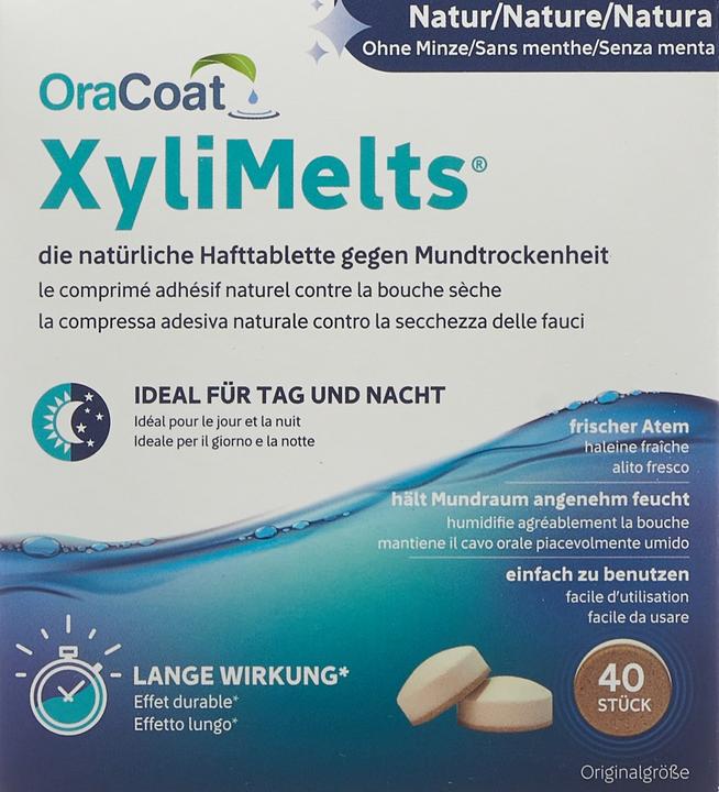 Image du produit Oscimed Sa pastilles adhérentes pour la bouche sèche natures sans menthe (40 x, 186 ml, 50 g)