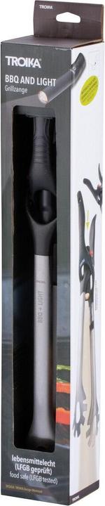 Actual product image Troika BBQ+LIGHT barbecue tongs with torch, matt grey/black