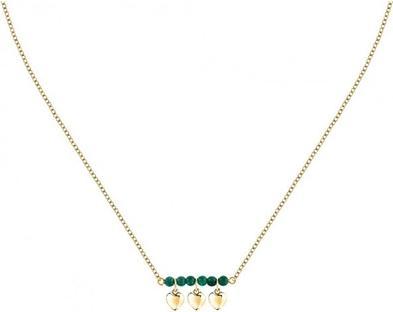 Morellato - Fashion gold plated necklace with green agate Talismani SAIX14