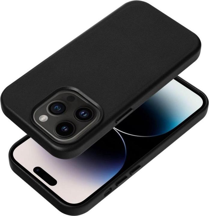 Produktbild OEM Back panel cover LEATHER MAG COVER case for IPHONE 12 black (Apple iPhone 12)