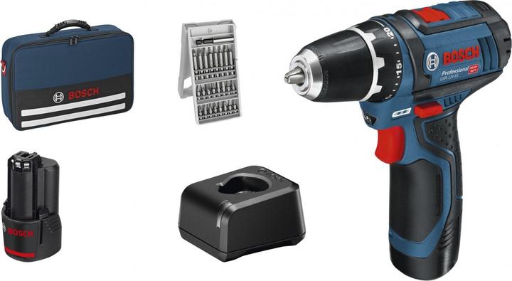 Lader GAL 12V-20 Prof, 25 schroevendraaierbits, Lader, 2 x oplaadbare batterij GBA 12V 2.0Ah (1 600 Z00 02X), GSR 12V-15