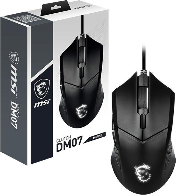 Actual product image MSI Clutch DM07 Optical, Black, for games, 1000 Hz (Cable)