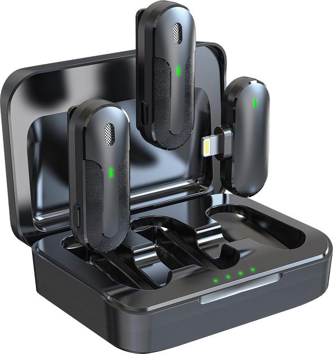 Devia Mikrofon für smartfon Kintone Lightning wireless 2in1 schwarz