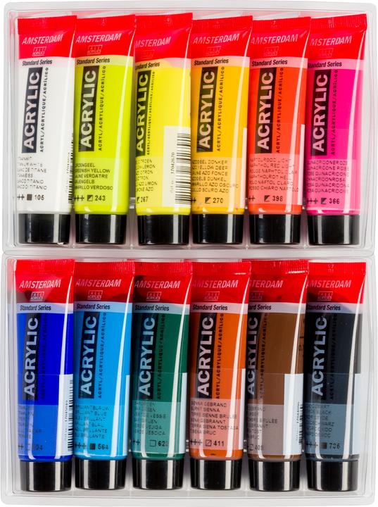 Actual product image Amsterdam Acrylic paint Landscape 12 tubes of 20 ml (Multicoloured, 20 ml)