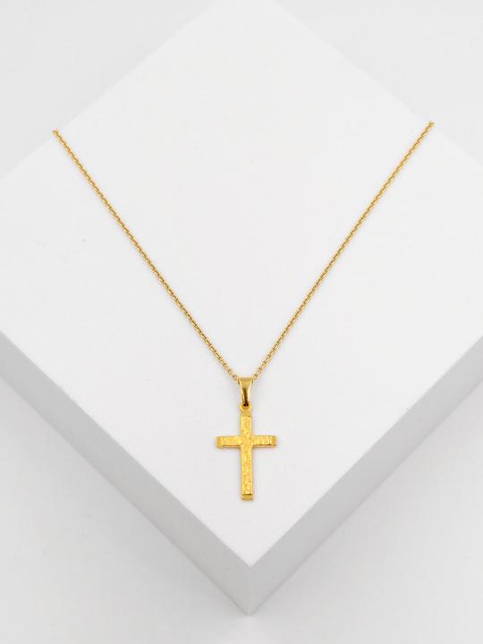 Immagine prodotto Muau Ciondolo croce oro giallo 750, 26x12x2mm (Oro 750/18 K)