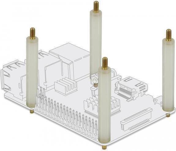 Actual product image Delock Spacer M4 x M4, hexagonal, external / external, 90 mm natural 4 pieces