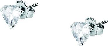 La Petite Story - Silver heart earrings with clear zircons Silver LPS01AWV27