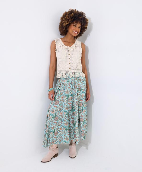 Actual product image Joe Browns Neutral Tassel Crochet Waistcoat (L)