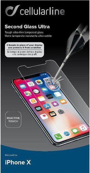 Image du produit Cellularline deuxième verre (1 pièce(s), Apple iPhone X)