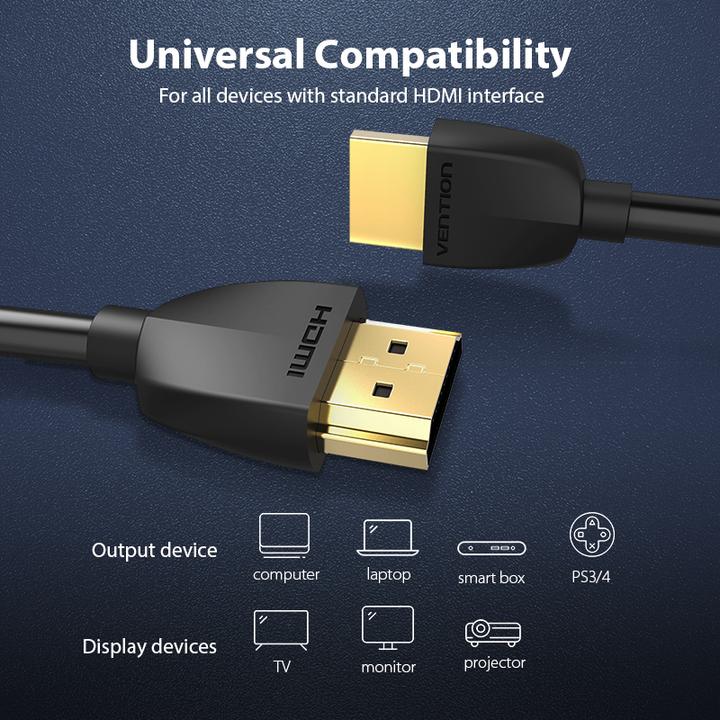 Image du produit Vention Câble HDMI AAIBF 1m (noir) (1 m, HDMI)
