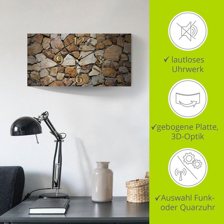 Immagine prodotto Artland Orologio al quarzo muro di pietra marrone (60 cm)