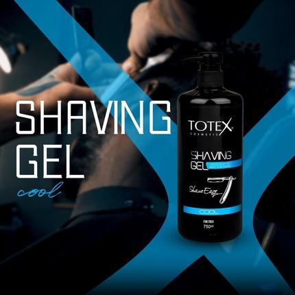 Actual product image Totex Shaving Gel Cool Clear Formula 750ml Pump Bottle for Professional Barbers (750 ml, Shaving gel)