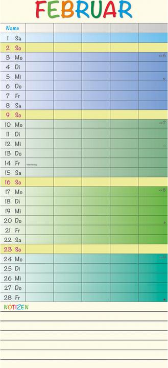 Produktbild Alpha Edition Regenbogen 2025 Familienplaner XL, 30x70cm, Familienkalender mit 5 Spalten für (33 x 64 cm, Harter Einband, Deutsch)