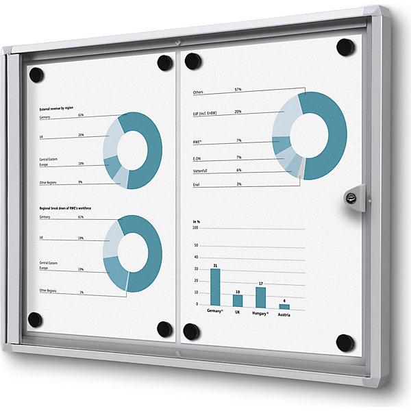 Produktbild eurokraft basic Info-Schaukasten für innen (Magnettafel, Pinnwand, 49.5 x 35 cm)
