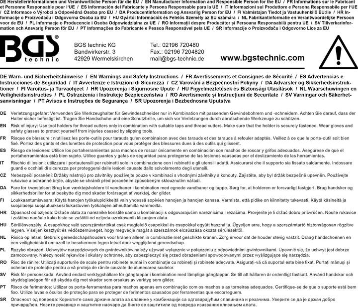 Produktbild BGS Werkzeughalter mit Gleitgriff für Gewindebohrer M3 - M10 255 mm
