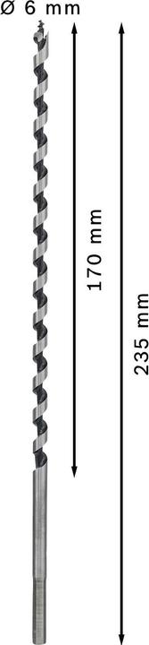 Produktbild Bosch Professional Zubehör PRO Wood Holzschlangenbohrer, 6 x 170 x 235 mm (6 mm)