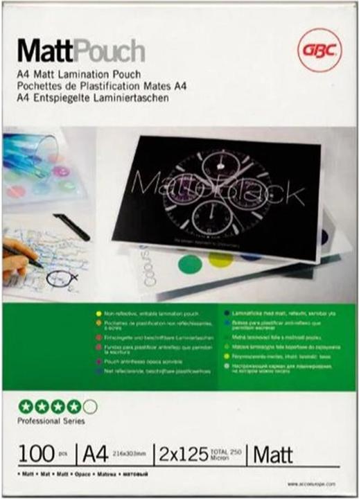Produktbild GBC MATT POUCH - Heisslaminier-Folientaschen (A3, 100 Stück, 75 µm)