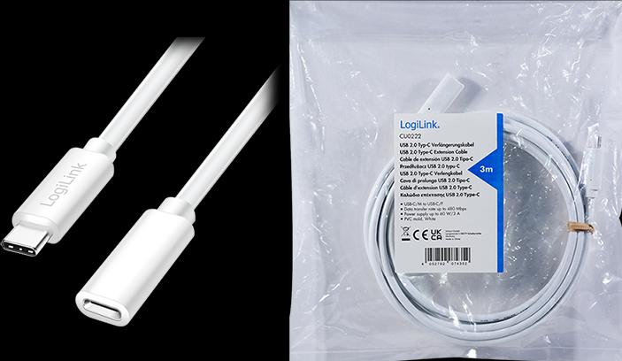 Produktbild LogiLink USB C – USB C (3 m, USB 2.0, 100 W)