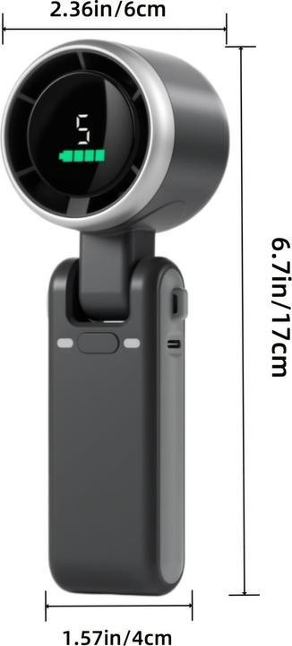 Produktbild PhoneLook Tragbarer faltbarer USB-Lüfter wiederaufladbar ultra-leise 5 Geschwindigkeiten 3600mAh Akku 10h Lauf (60 dB)